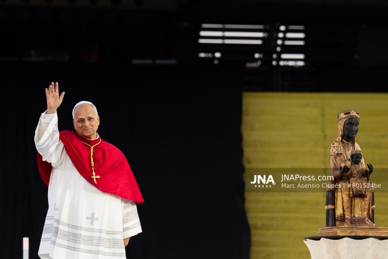 Vigil of Pope Leo XIV at the Estadi Olímpic Lluís Companys de Montjuich, in Barcelona