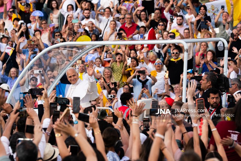 Vigil of Pope Leo XIV at the Estadi Olímpic Lluís Companys de Montjuich, in Barcelona