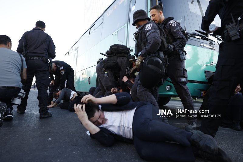 Ultra-Orthodox Jews Protest Military Conscription in Jerusalem