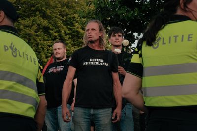 Hundreds protest against the planned asylum centre in Uithoorn, the Netherlands.