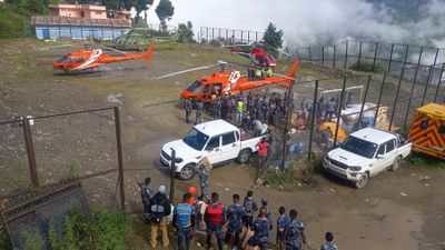 Relief supplies airlifted to flood-affected communities in Rasuwa