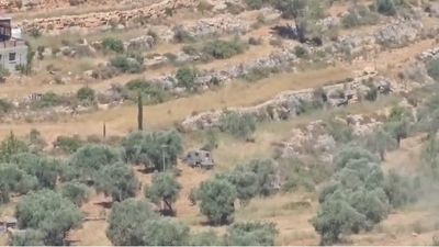 Settlers Erect Tent on Jabal Batn al-Hayya Northwest of Ramallah