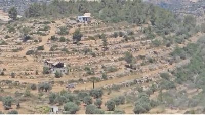 Settlers Erect Tent on Jabal Batn al-Hayya Northwest of Ramallah