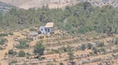Settlers Erect Tent on Jabal Batn al-Hayya Northwest of Ramallah