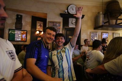 Football Fans Watch FIFA World Cup 2026 Semi-final Between Argentina and England in Athens