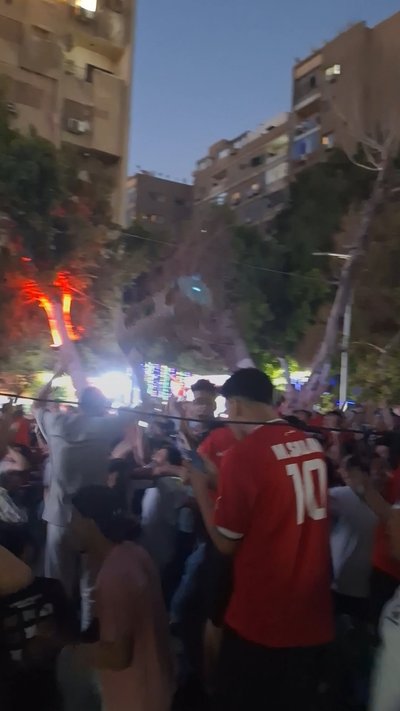 Egyptian Fans Celebrate World Cup Round of 16 Clash Against Argentina in Cairo