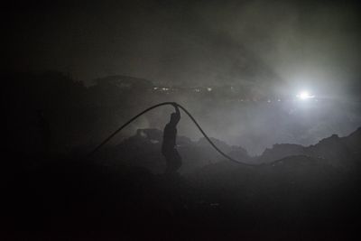 Jatiwaringin Landfill fire in Tangerang, Indonesia