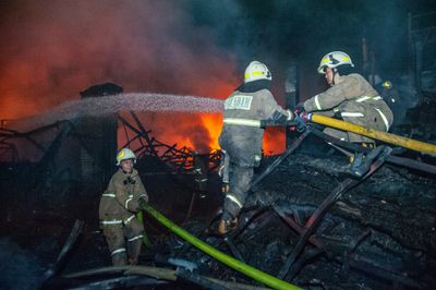 Firefighters battle factory blaze in East Jakarta