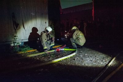 Firefighters battle factory blaze in East Jakarta