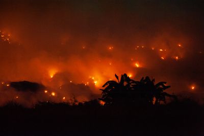 Jatiwaringin Landfill fire in Tangerang, Indonesia
