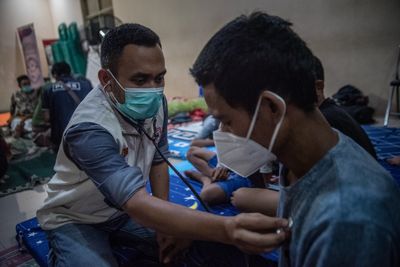 Jatiwaringin Landfill fire in Tangerang, Indonesia