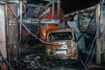 Firefighters battle factory blaze in East Jakarta
