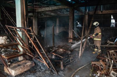 Firefighters battle factory blaze in East Jakarta