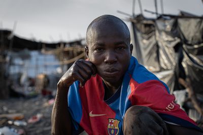 Migrants live in makeshift shelters on beaches in Ceuta