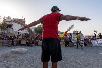Migrants protest in Ceuta chanting, "No asylum, no food"