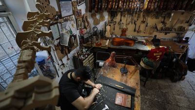 In a Small Workshop in Ramallah, Shehadeh Shalaldeh Gives Wood a Voice That Carries the Name of Palestine