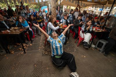 Argentina Supporters in Santiago Celebrate FIFA World Cup Final Qualification