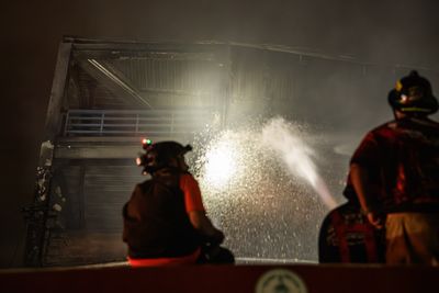 Firefighters battle blaze at major electronics market in Bangkok
