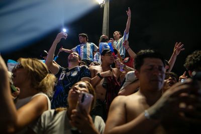 Argentine fans celebrate World Cup final qualification in Madrid