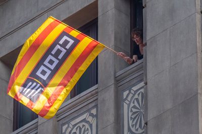 Social services workers march in Barcelona