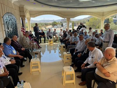 U.S. Ambassador Mike Huckabee Meets Palestinian Residents in Turmus Ayya