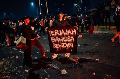 Protesters clash with security forces in Jakarta