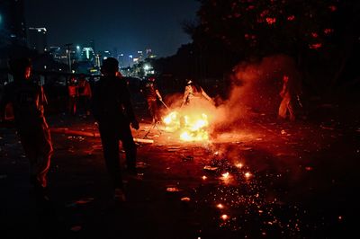 Protesters clash with security forces in Jakarta