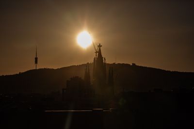 Sunset Behind Sagrada Familia in Barcelona