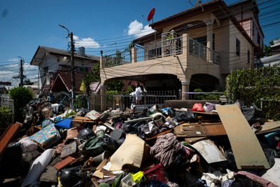 Waste piles up after Bangkok floods