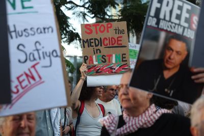 Protest in Tel Aviv Calls for Release of Palestinian Doctor Hussam Abu Safiya