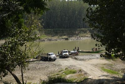 Workers Extract Sand From Jhelum River in Kashmir