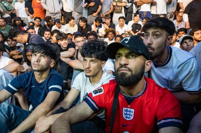 Scenes In Central London As England Face Off Against Argentina In The FIFA World Cup Semi Finals