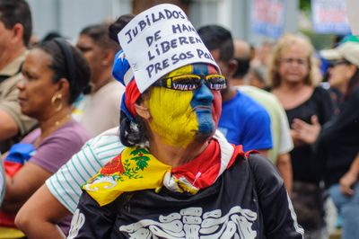Police Block Caracas Workers March