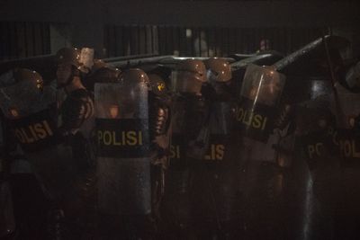 Police disperse protesters during demonstration in Jakarta