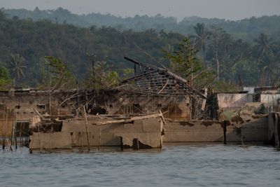 Village Area Re-Emerged in Lebak, Indonesia.